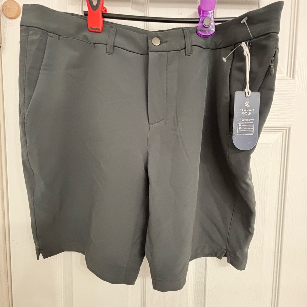 Kyodan Men’s Charcoal Performance Golf Shorts Size 36 | Stretch Athletic Shorts